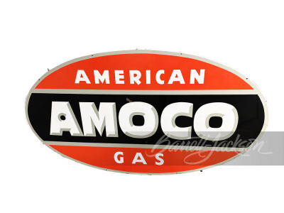 LARGE LATE 1940S AMOCO AMERICAN GAS PORCELAIN SIGN - 2