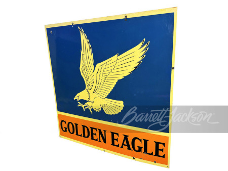 LARGE GOLDEN EAGLE GASOLINE PORCELAIN SIGN