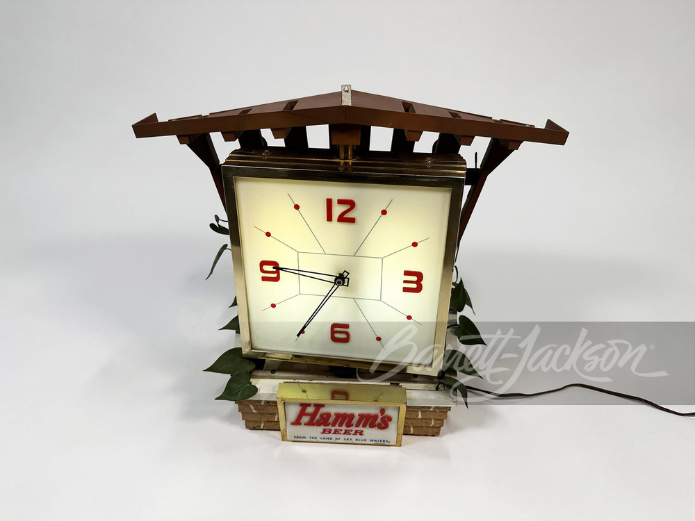 EARLY 1960S HAMM'S BEER ROTATING CLOCK