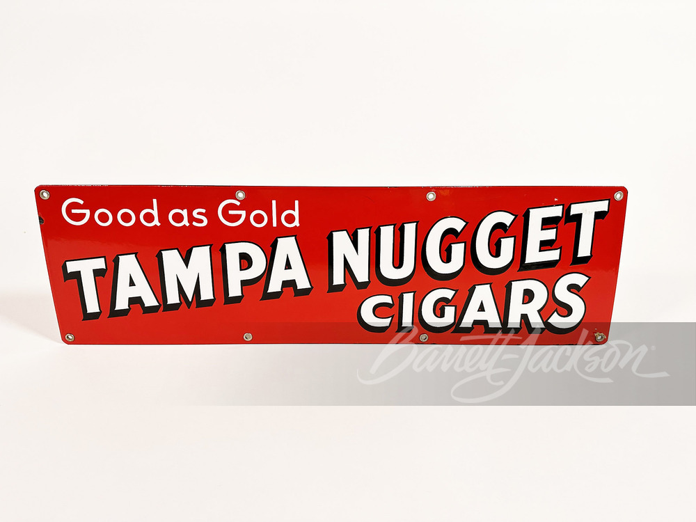 1930S-40S TAMPA NUGGET CIGARS PORCELAIN SIGN