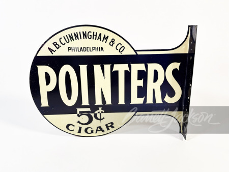 1920S POINTERS CIGARS TIN FLANGE SIGN