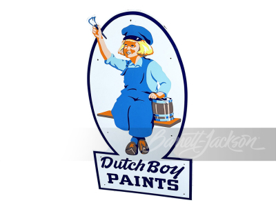 LARGE 1950S DUTCH BOY PAINTS PORCELAIN SIGN