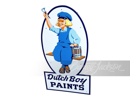 LARGE 1950S DUTCH BOY PAINTS PORCELAIN SIGN