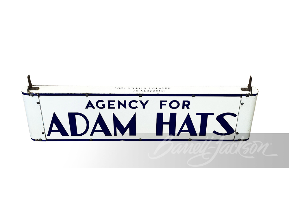 1920S ADAM HATS PORCELAIN SIGN