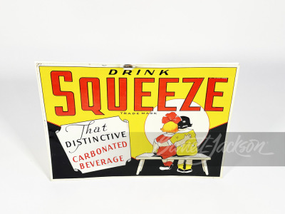 LATE 1920S SQUEEZE SODA TIN SIGN