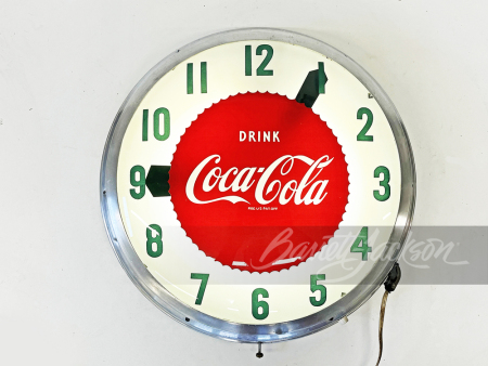 1950S COCA-COLA CAST-ALUMINUM LIGHT-UP CLOCK