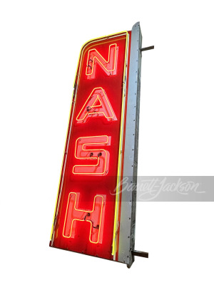 LARGE 1950S NASH AUTOMOBILES NEON PORCELAIN SIGN