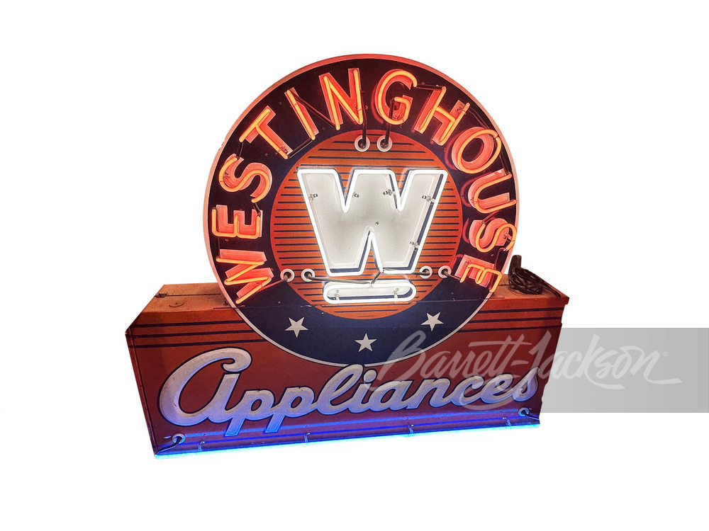 1940S-50S WESTINGHOUSE APPLIANCES NEON PORCELAIN SIGN.