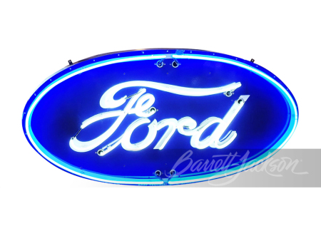 CIRCA 1930S-40S FORD AUTOMOBILES NEON PORCELAIN SIGN