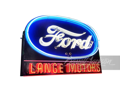 CIRCA 1940S FORD LANGE MOTORS TIN SIGN