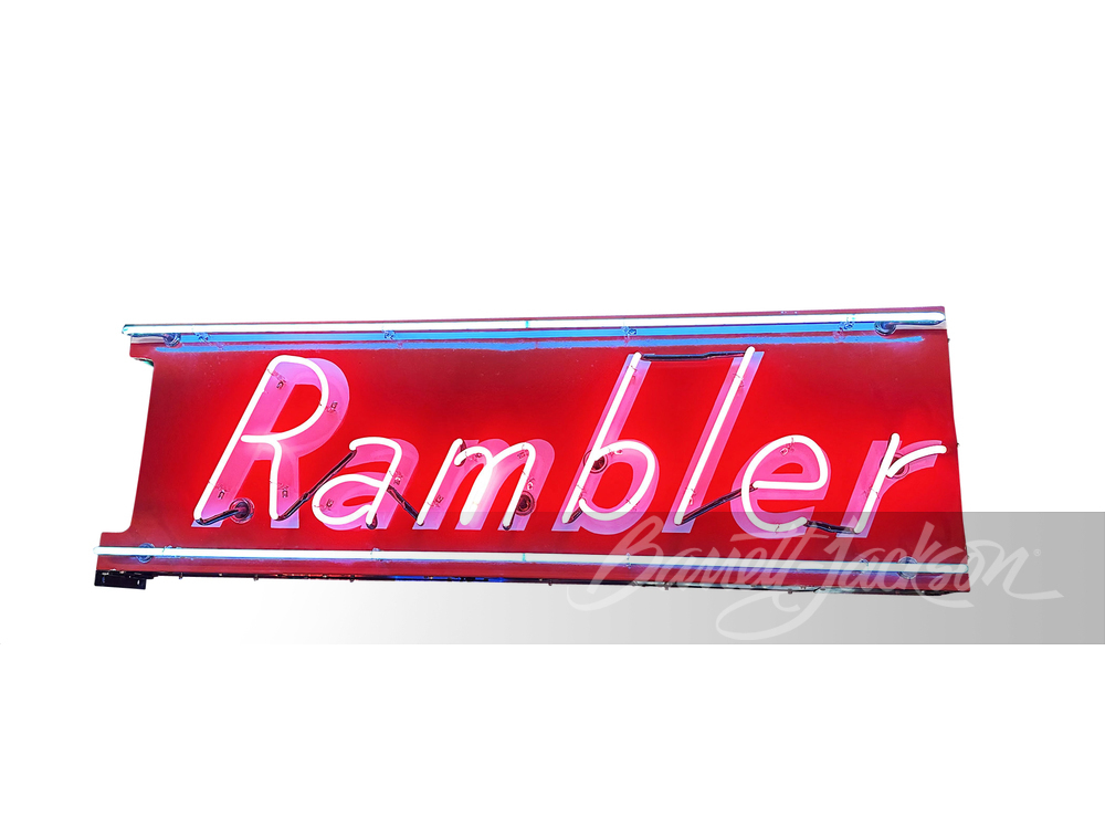 1950S RAMBLER AUTOMOBILES NEON PORCELAIN SIGN