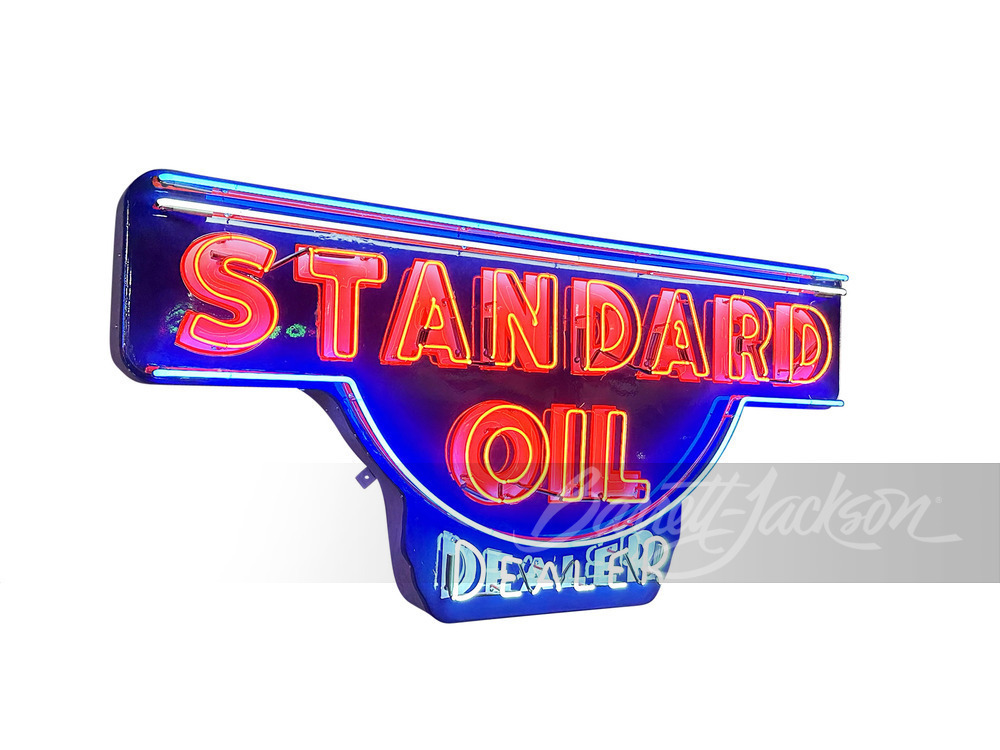 1930S STANDARD OIL DEALER NEON PORCELAIN SIGN