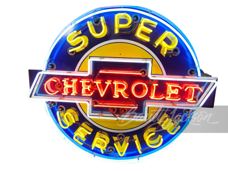 1950S CHEVROLET SUPER SERVICE PORCELAIN SIGN