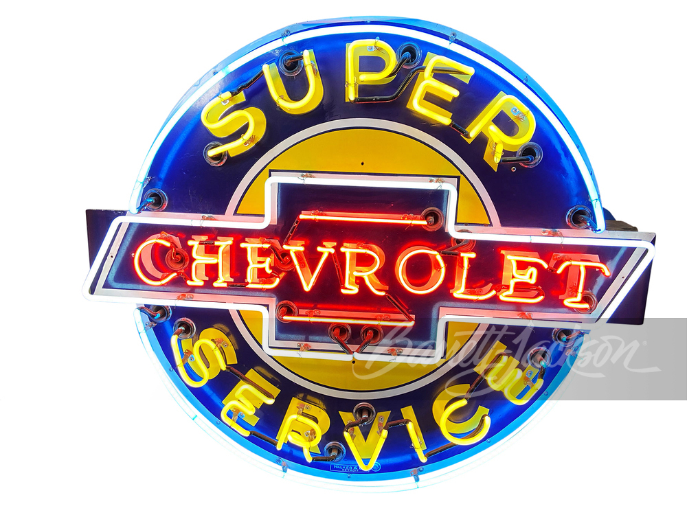 1950S CHEVROLET SUPER SERVICE PORCELAIN SIGN