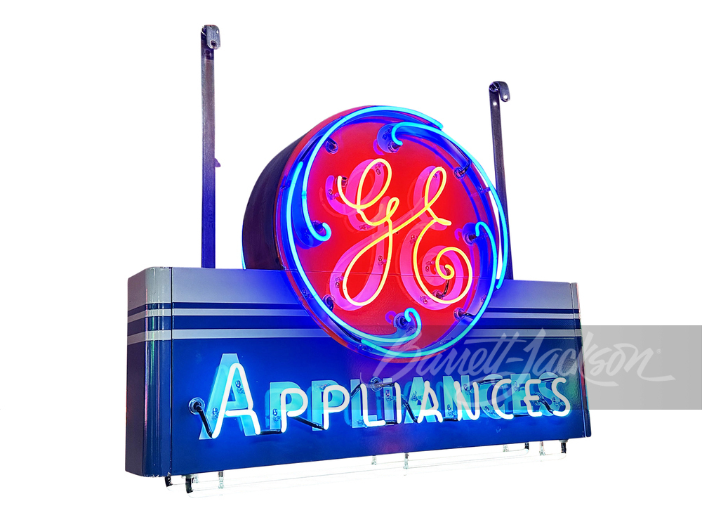 1940S-50S GE APPLIANCES NEON PORCELAIN SIGN