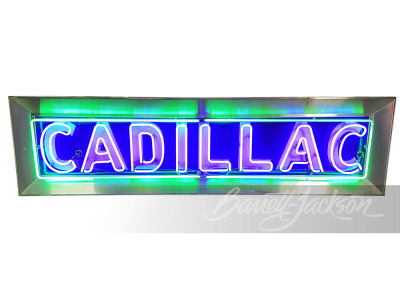 CIRCA 1950S CADILLAC PORCELAIN WITH NEON SIGN