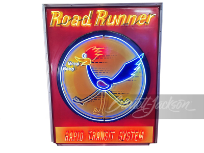 1970S ROAD RUNNER EMBOSSED SIGN WITH ANIMATED NEON - 2