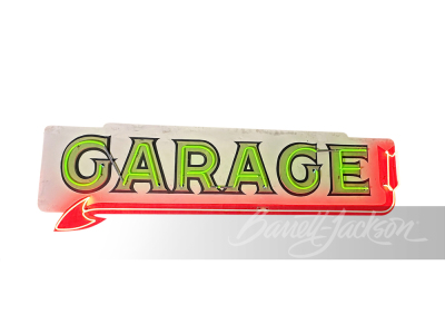 1930S "GARAGE" NEON TIN SIGN WITH ANIMATED ARROW