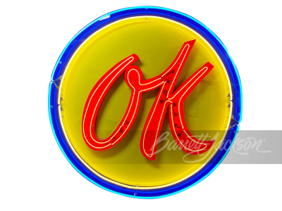 1950S CHEVROLET OK USED CARS NEON TIN SIGN - 2