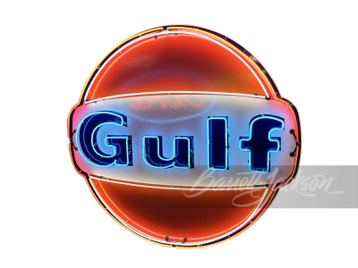 1966 GULF OIL PORCELAIN WITH ANIMATED NEON SIGN