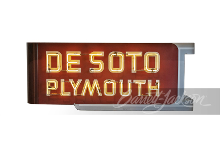 1940S-50S DESOTO PLYMOUTH NEON PORCELAIN SIGN