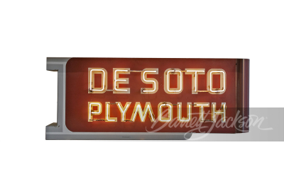 1940S-50S DESOTO PLYMOUTH NEON PORCELAIN SIGN - 2