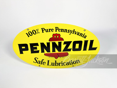 1969 PENNZOIL SAFE LUBRICATION TIN SIGN