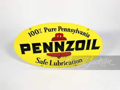 1969 PENNZOIL SAFE LUBRICATION TIN SIGN - 2