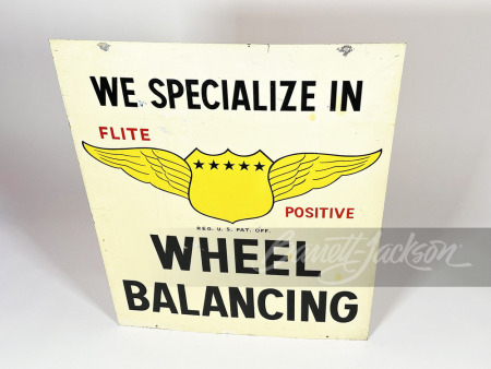 1950S FLITEPOSITIVE WHEEL BALANCING TIN SIGN