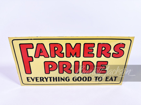 1930S FARMERS PRIDE COFFEE EMBOSSED TIN SIGN