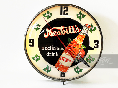 1956 NESBITT'S ORANGE SODA LIGHT-UP CLOCK