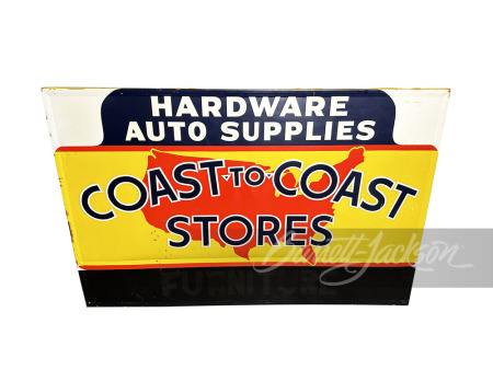 LARGE 1950S COAST TO COAST STORES TIN SIGN