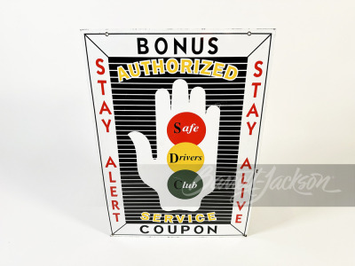 1940S-50S SAFE DRIVERS CLUB PORCELAIN SIGN