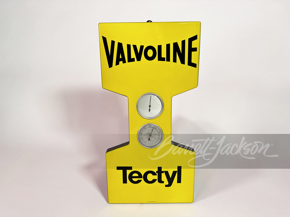 1950S VALVOLINE TECTYL OIL PORCELAIN THERMOMETER