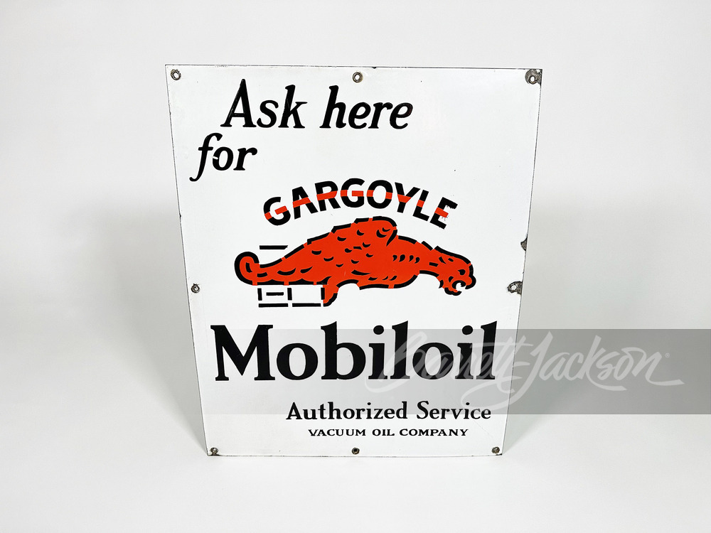 1920S GARGOYLE MOBILOIL PORCELAIN SIGN