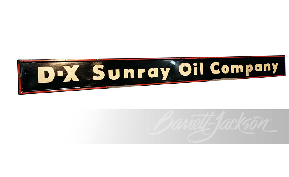 1930S-40S DX SUNRAY OIL COMPANY PORCELAIN SIGN