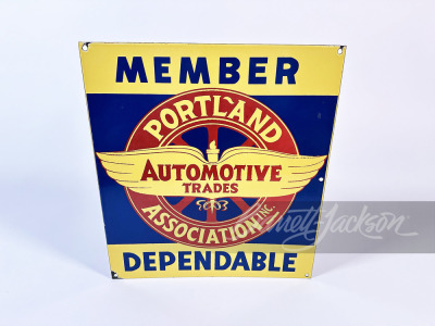 CIRCA 1930S-40S PORTLAND AUTOMOTIVE TRADES ASSOCIATION PORCELAIN SIGN - 2