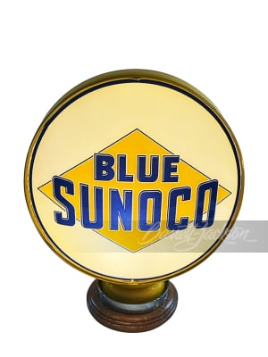 CIRCA 1930S BLUE SUNOCO GASOLINE GAS PUMP GLOBE