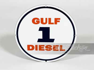 1950S GULF DIESEL 1 PORCELAIN PUMP PLATE SIGN