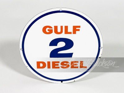 1950S GULF DIESEL 2 PORCELAIN PUMP PLATE SIGN