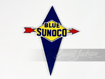 1940S-50S BLUE SUNOCO PORCELAIN PUMP PLATE SIGN