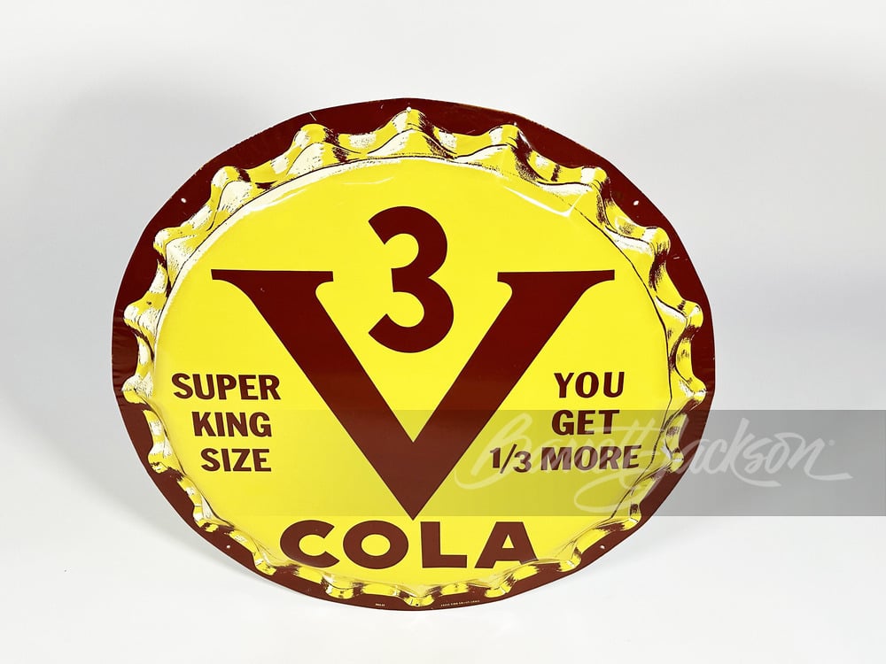 1950S 3V COLA TIN SIGN