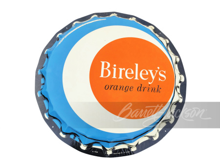 LATE 1950S-EARLY '60S BIRELEY'S ORANGE SODA TIN SIGN