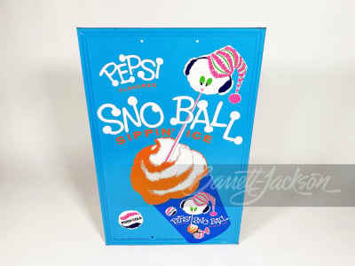 1967 PEPSI SNO BALL EMBOSSED TIN SIGN