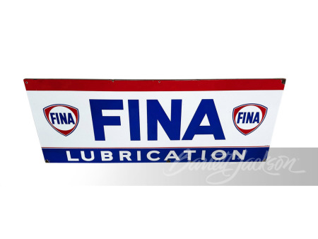 LATE 1950S-EARLY '60S FINA LUBRICATION PORCELAIN SIGN