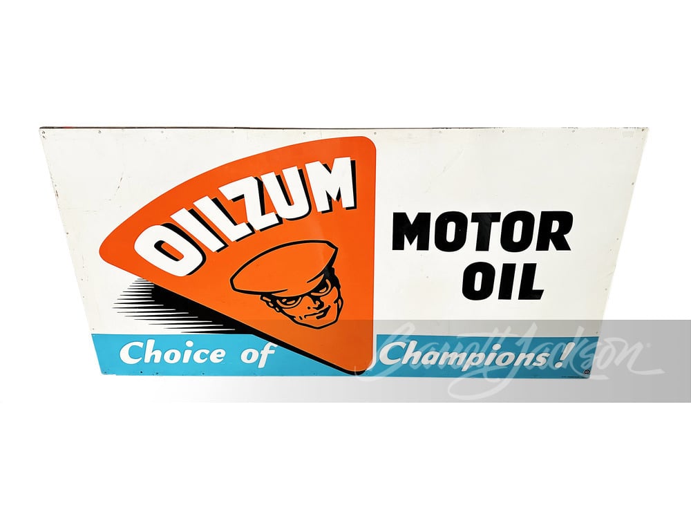 LARGE 1963 OILZUM MOTOR OIL TIN SIGN