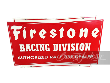 EARLY 1960S FIRESTONE RACING DIVISION TIN SIGN