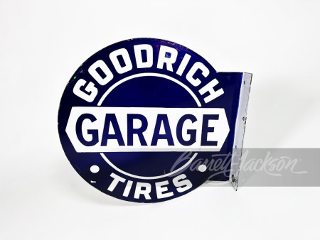 1920S-30S GOODRICH TIRES GARAGE PORCELAIN FLANGE SIGN