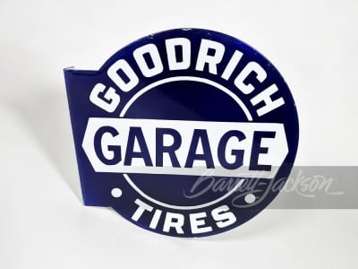 1920S-30S GOODRICH TIRES GARAGE PORCELAIN FLANGE SIGN - 2