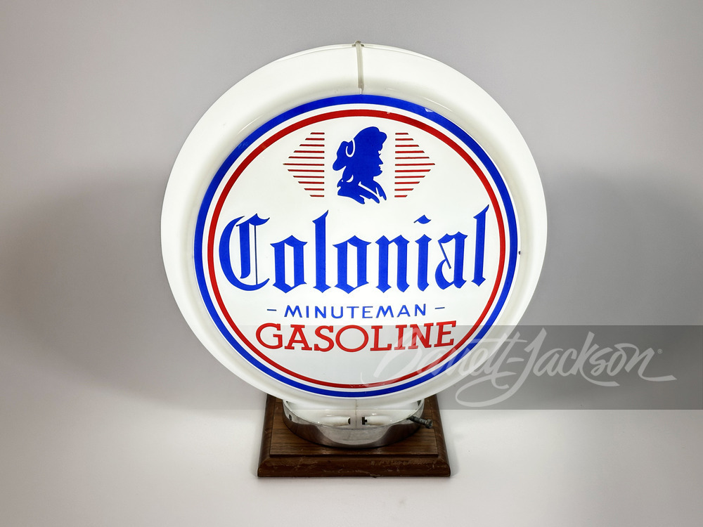 COLONIAL "MINUTEMAN" GASOLINE GAS PUMP GLOBE